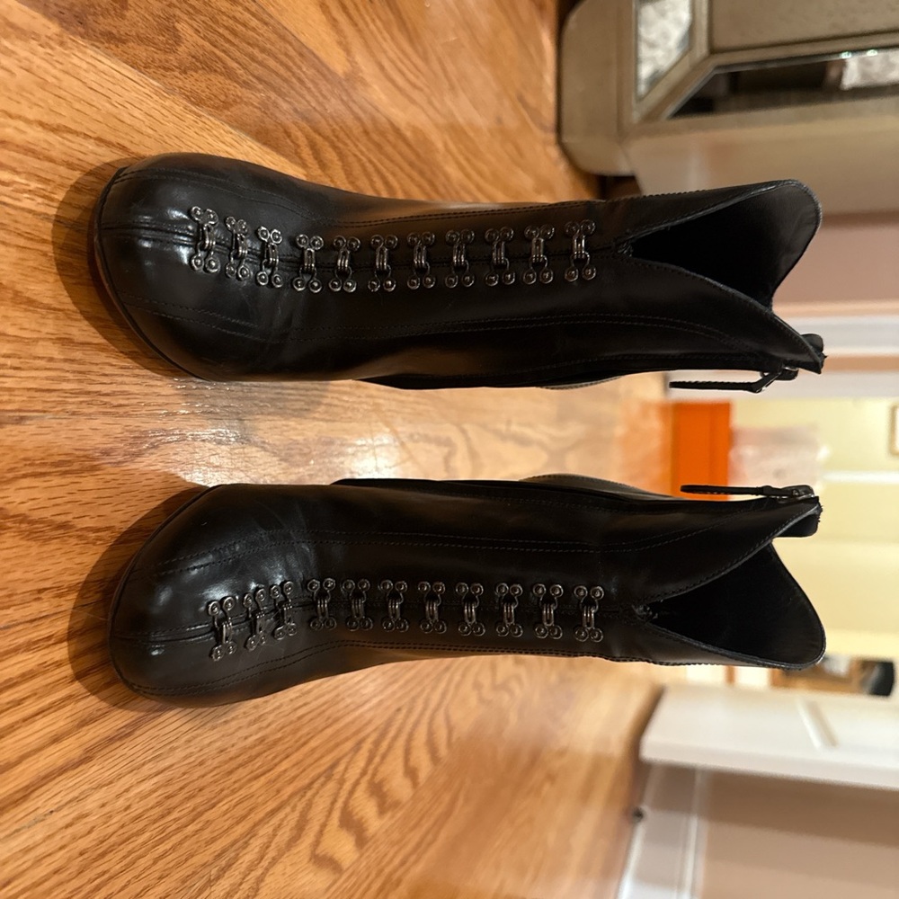Alaia Black Lace-Up Leather Boots
